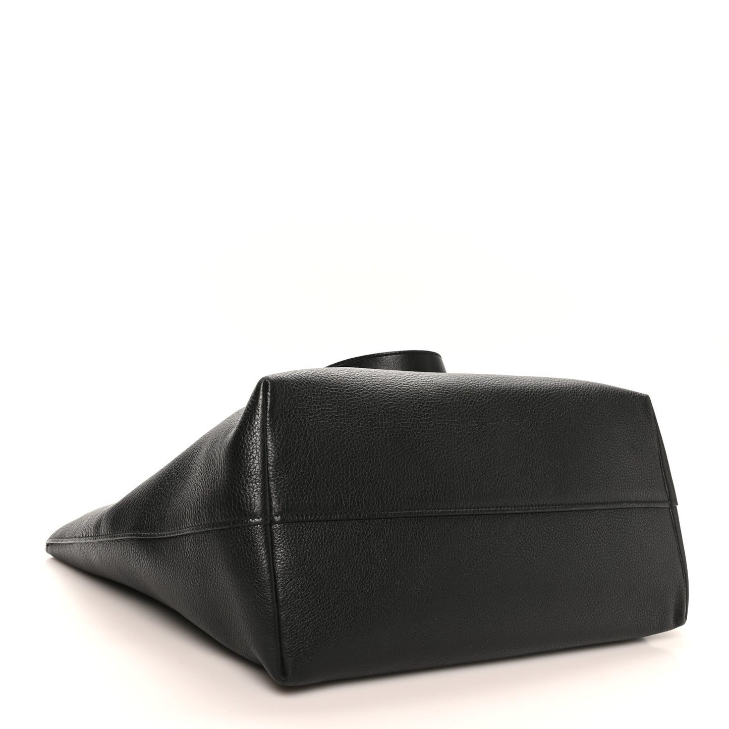 Vitello Daino Pocket Shopping Tote Black