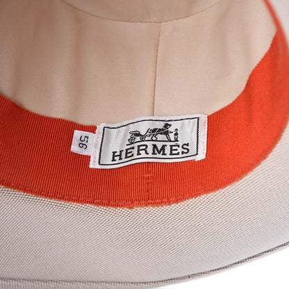 Hermes Toile Lambskin Hat 56 Natural 5 of 10