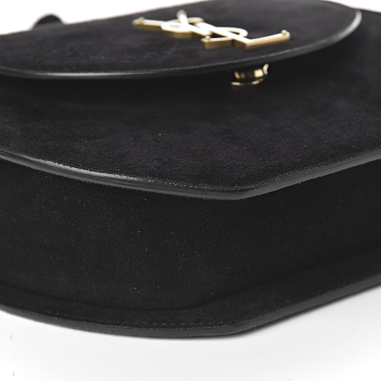 Suede Tassel Demie Lune Minaudiere Black