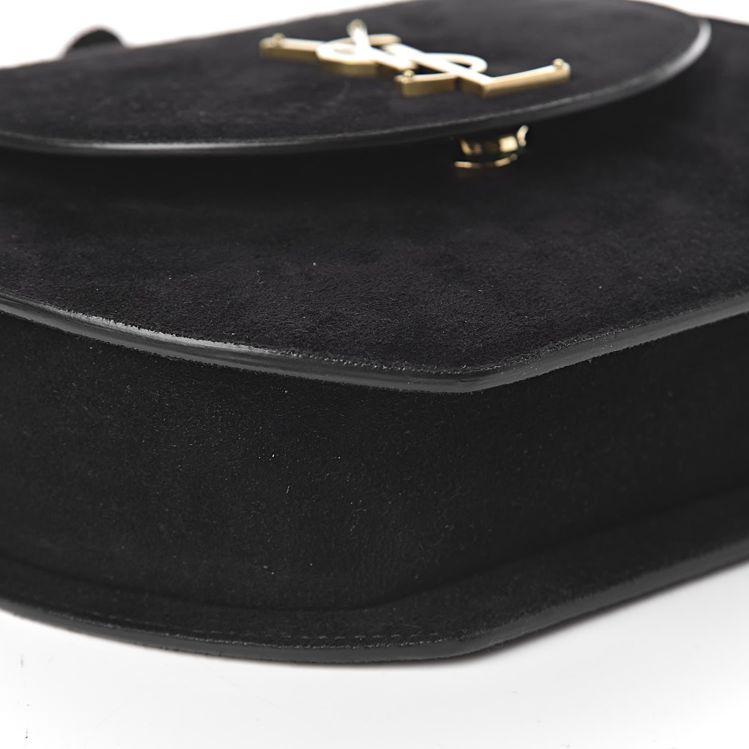 Saint Laurent Suede Tassel Demie Lune Minaudiere Black 8 of 10