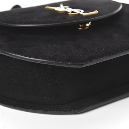 Saint Laurent Suede Tassel Demie Lune Minaudiere Black 8 of 10