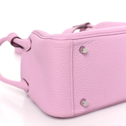 Hermes Taurillon Clemence Mini Lindy 20 Mauve Sylvestre 8 of 10
