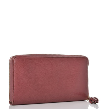 Gucci Pebbled Calfskin Soho Zip Around Wallet Peonia Flower 3 of 11