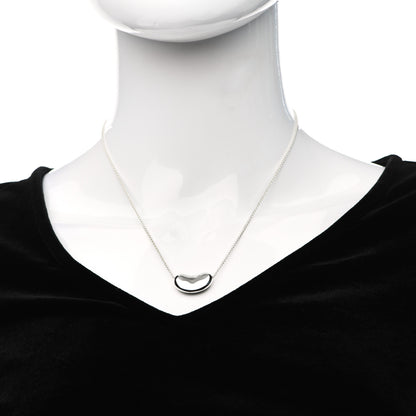 Tiffany Sterling Silver 20mm Elsa Peretti Bean Pendant Necklace 2 of 6