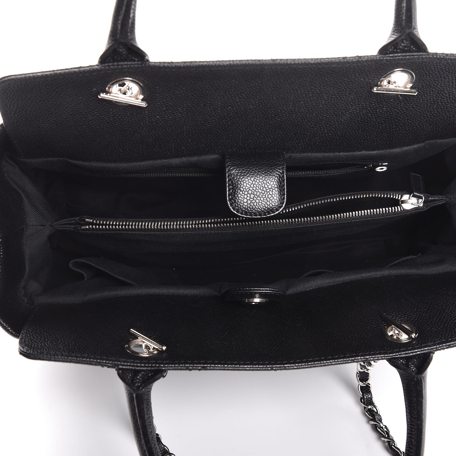 Chanel Soft Caviar CC Medium Top Handle Tote Black 6 of 8