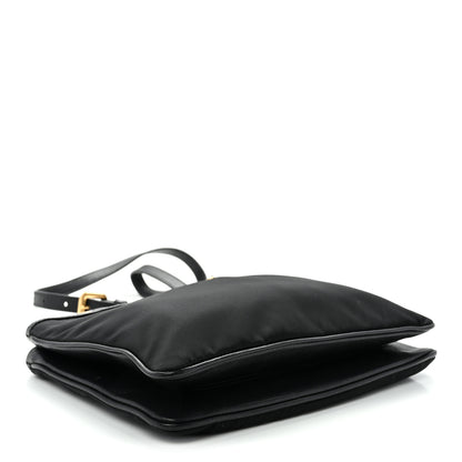 Prada Tessuto Nylon Soft Calf Double Zip Crossbody Bag Black 3 of 11