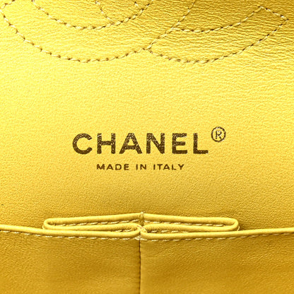 Chanel Lambskin Quilted Medium Double Flap Yellow 6 of 12
