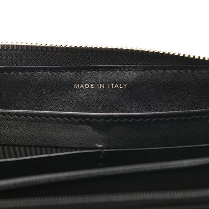 Chanel Lambskin Camellia Embossed Large Zip Around Gusset Wallet Black 6 of 10