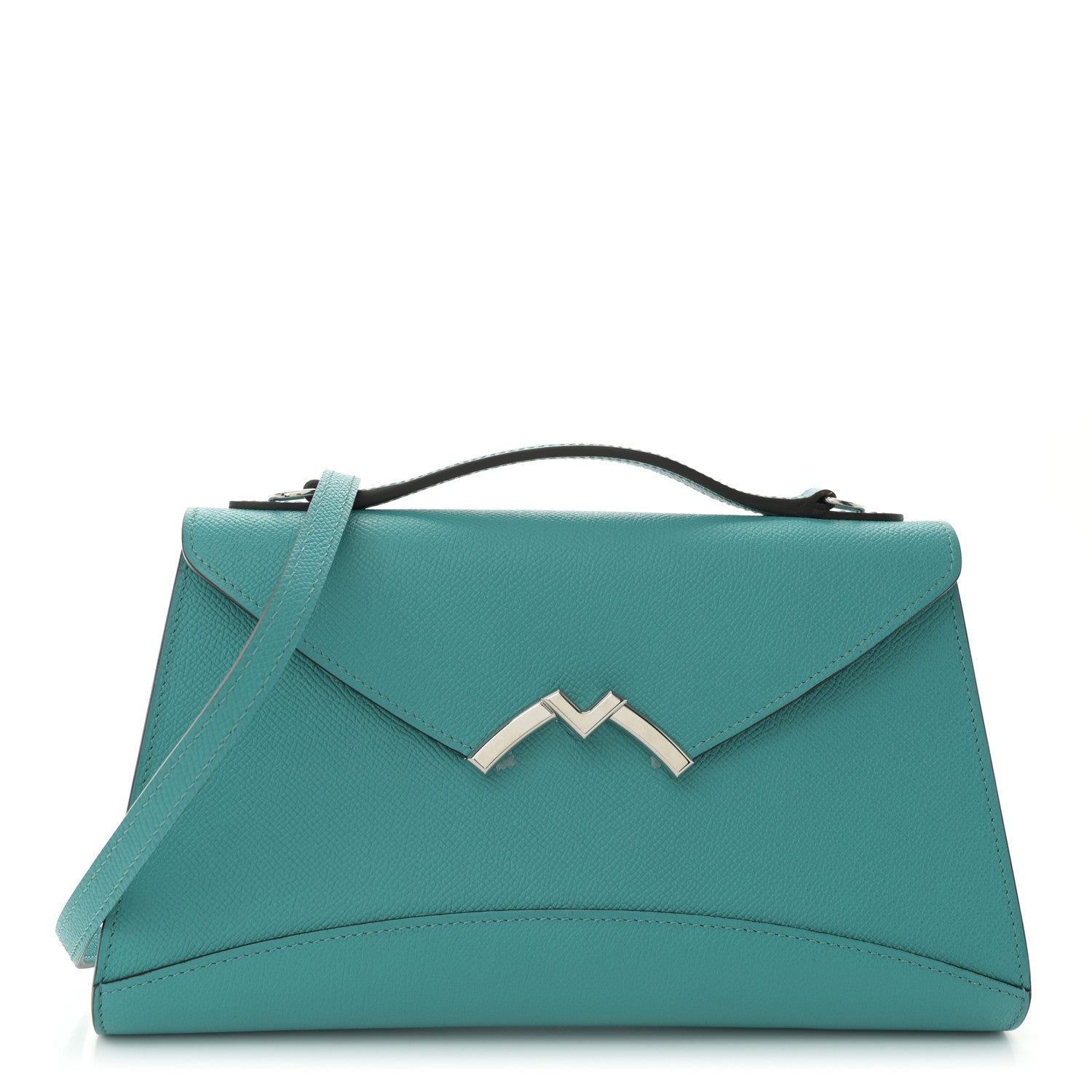 Moynat Carat Calfskin Gabrielle Clutch Turquoise 1 of 10