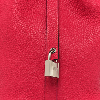 Hermes Taurillon Clemence Matte Alligator Picotin Lock Touch 18 PM Rose Mexico 8 of 13