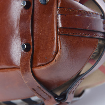Burberry Bridle Calfskin House Check Kenton Hobo Brown 26 of 27