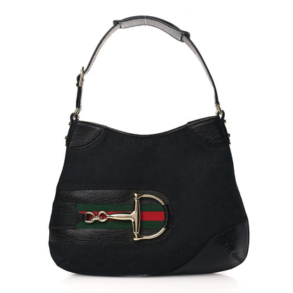 Gucci Monogram Web Hasler Hobo Black 1 of 9
