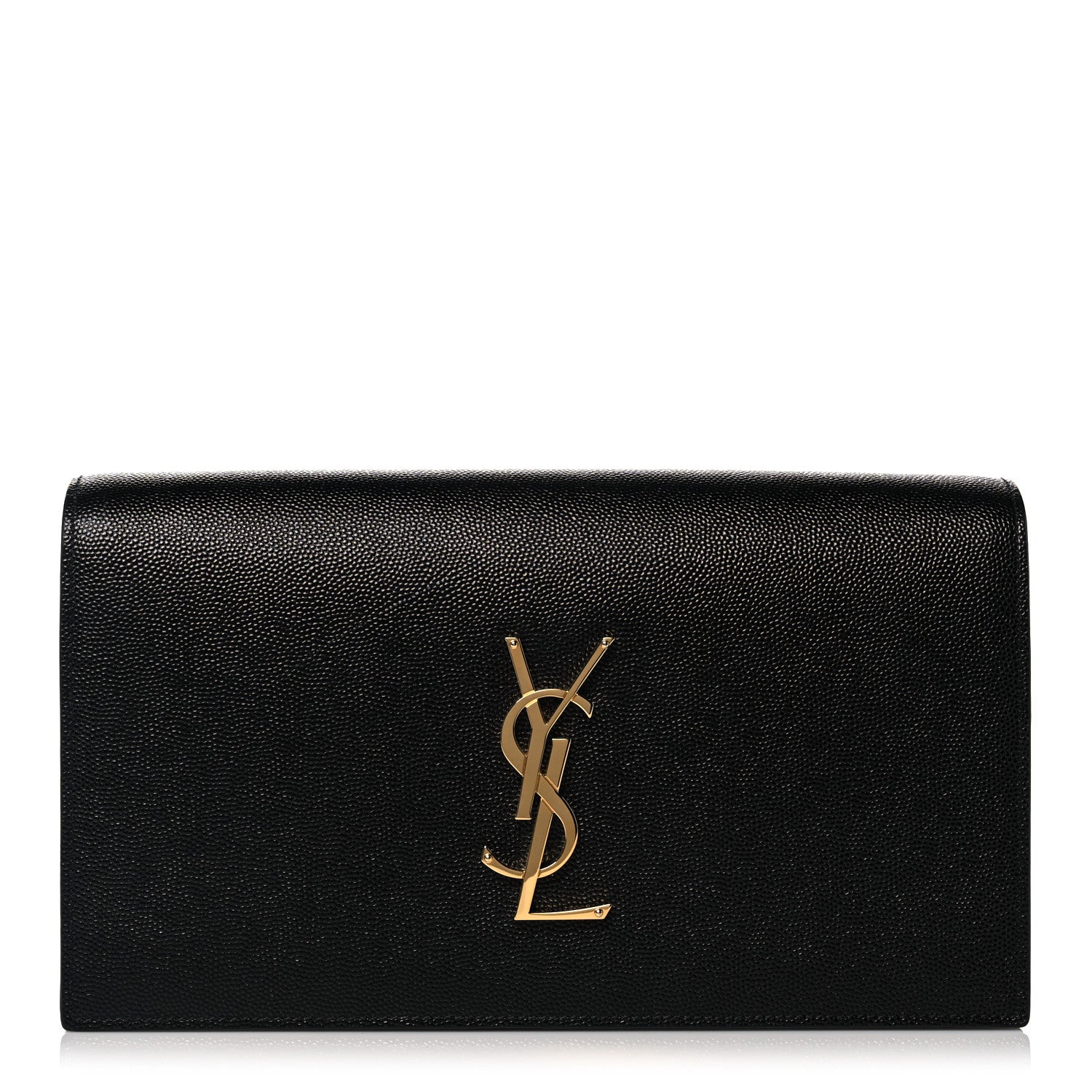 Saint Laurent Grain De Poudre Classic Monogram Kate Clutch Black 1 of 12