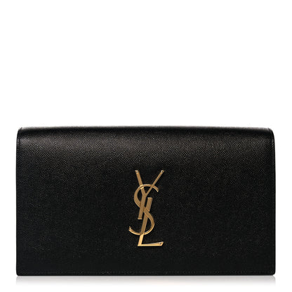 Saint Laurent Grain De Poudre Classic Monogram Kate Clutch Black 1 of 12