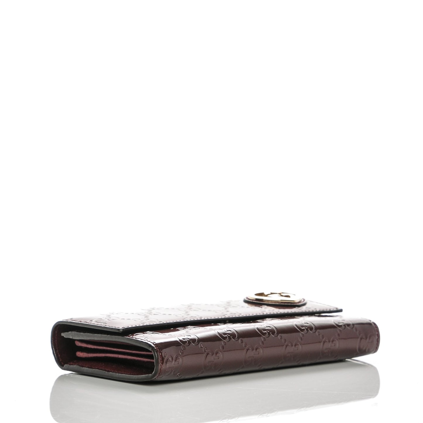 Shine Guccissima Lovely Heart Continental Wallet Scarlatto