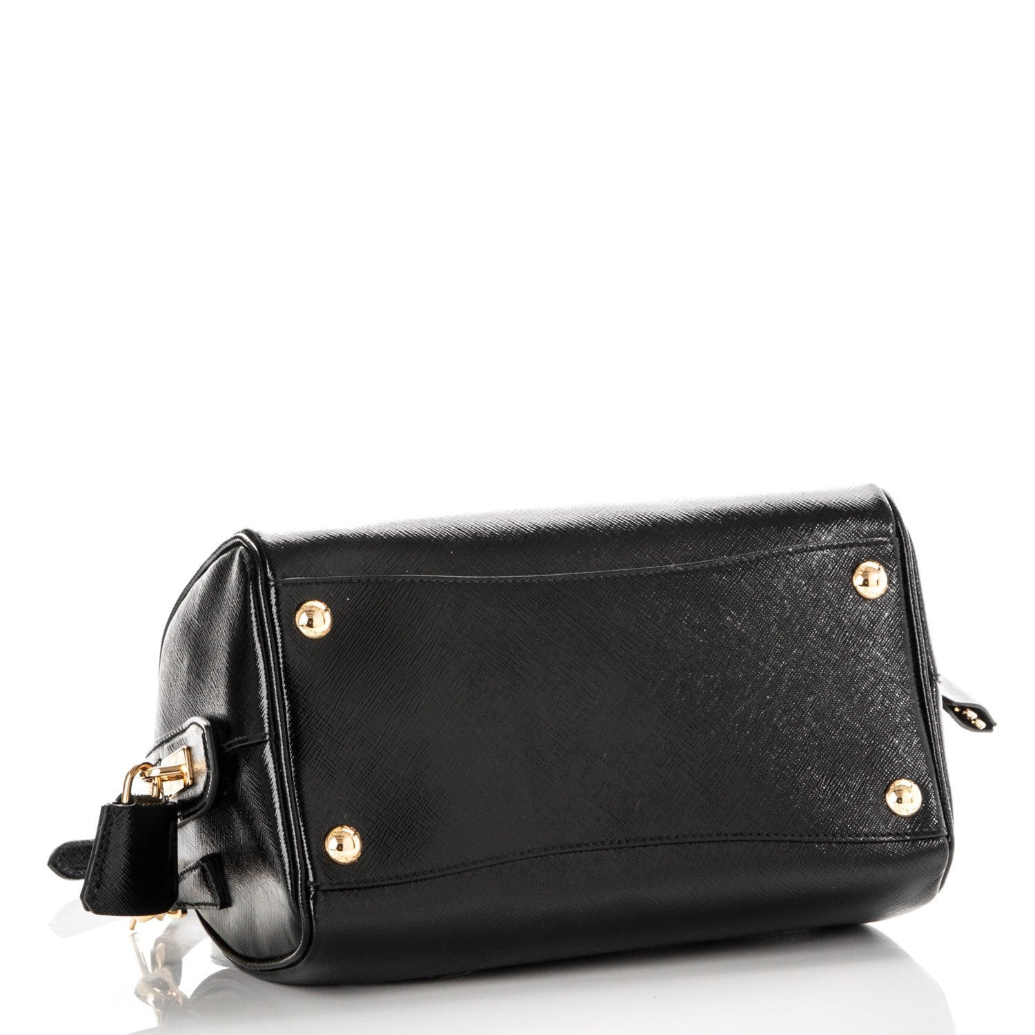 Prada Saffiano Vernice Petite Bowler Black 4 of 6