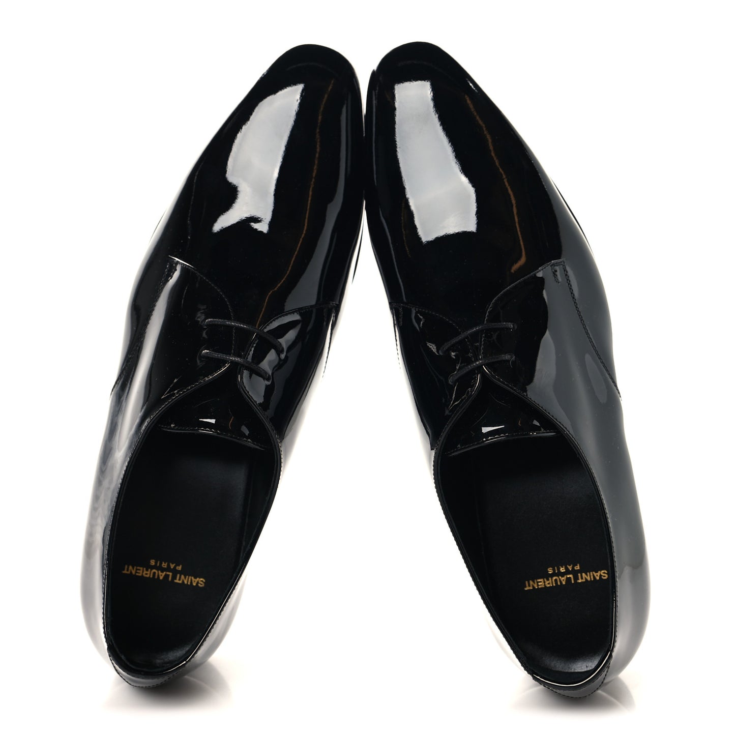 Patent Calfskin Mens Wyatt Derby Lace Up Shoes 45 Black