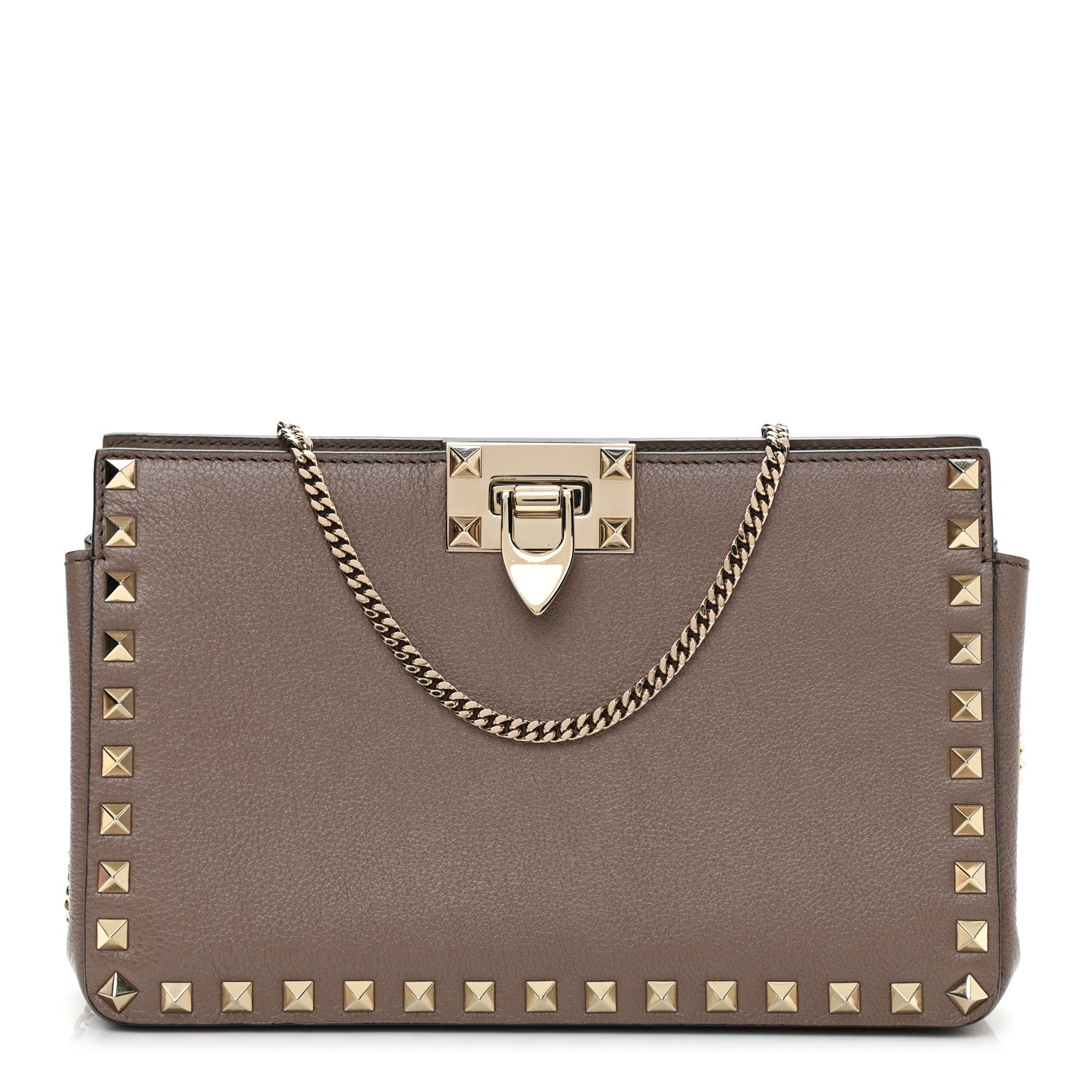 Valentino Garavani Calfskin Rockstud Mini Chain Shoulder Bag Poudre 1 of 10