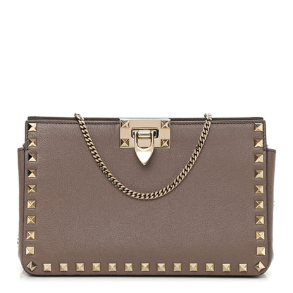 Valentino Garavani Calfskin Rockstud Mini Chain Shoulder Bag Poudre 1 of 10