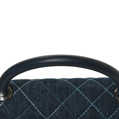 Chanel Denim Quilted Small Coco Handle Flap Blue 11 of 13