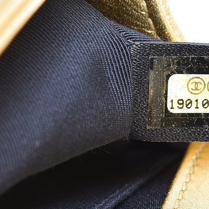 Chanel Metallic Lambskin Embossed Small Cube Boy Flap Gold 7 of 15