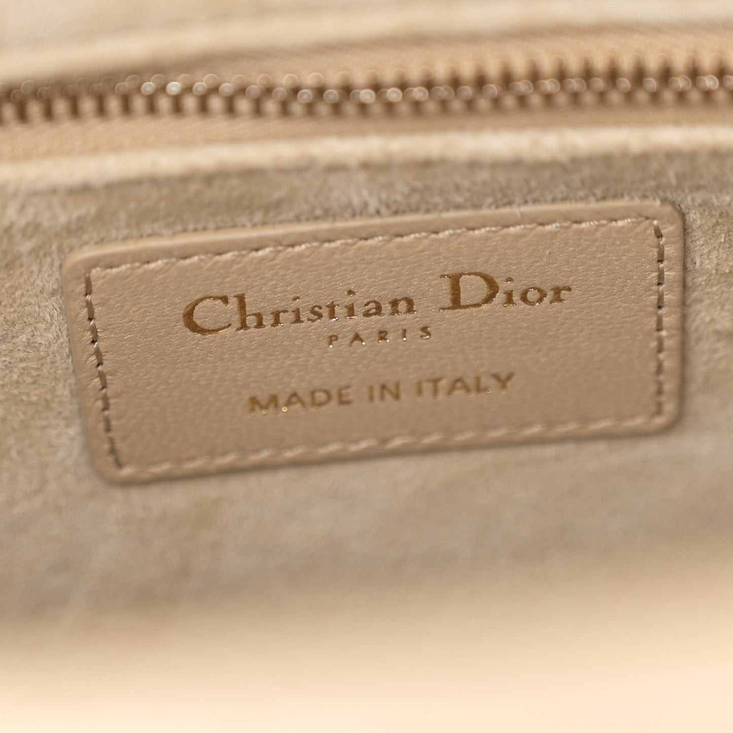 Lambskin Cannage Medium Lady Dior Beige