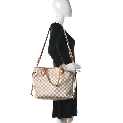 Louis Vuitton Damier Azur Braided Neverfull MM Orange 2 of 14