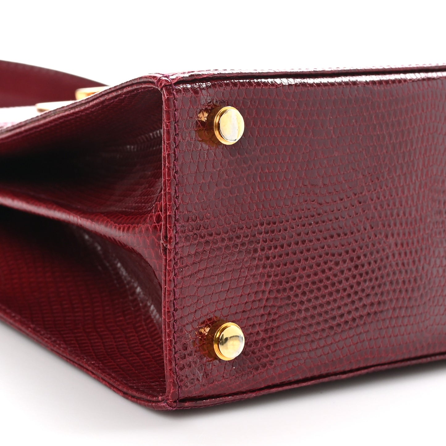 Lizard Iconic Small Top Handle Bag Burgundy