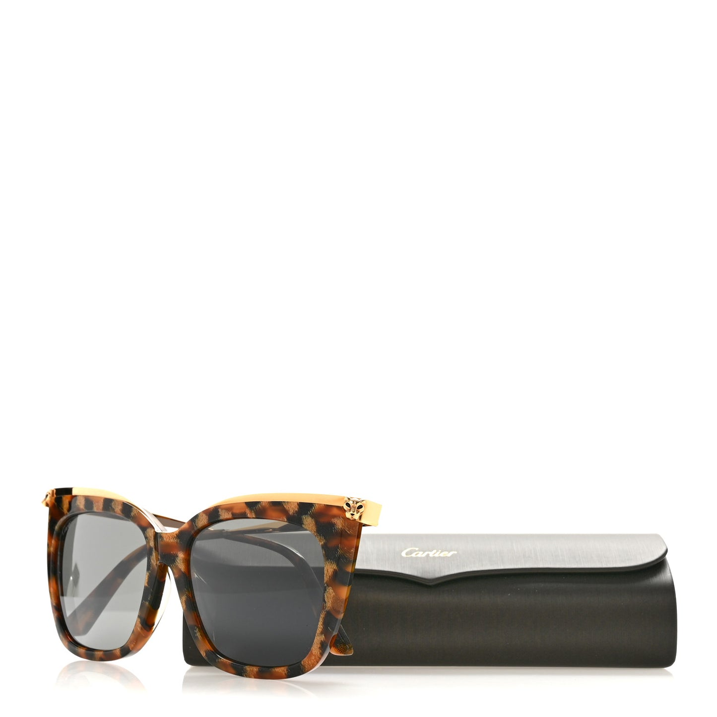 Acetate Metal Panthere Cartier Sunglasses CT0030SA Tortoise