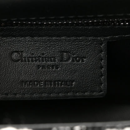 Christian Dior Tweed Macro Houndstooth Small Caro Bag Black White 6 of 11