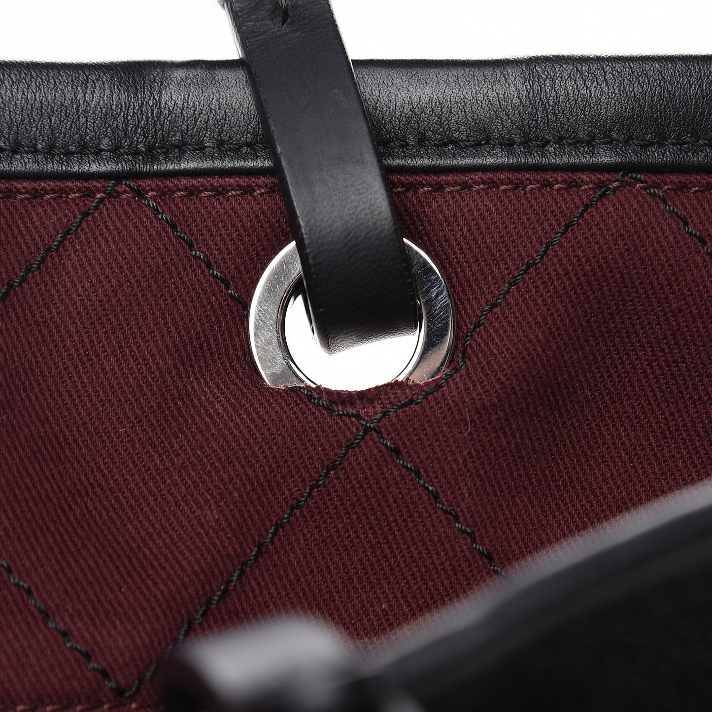 Grained Calfskin Large Shopping Fever Tote Black