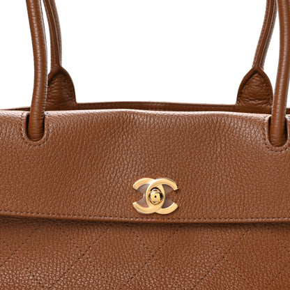 Chanel Grained Calfskin Stitched Urban Essentials Small Shopping Bag Camel 8 of 11
