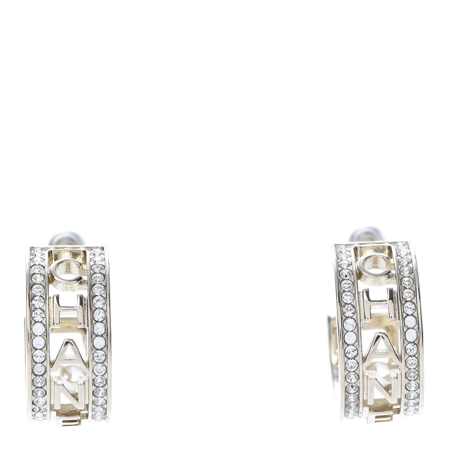 Metal Crystal Bow-tiful CC Hoop Earrings Gold