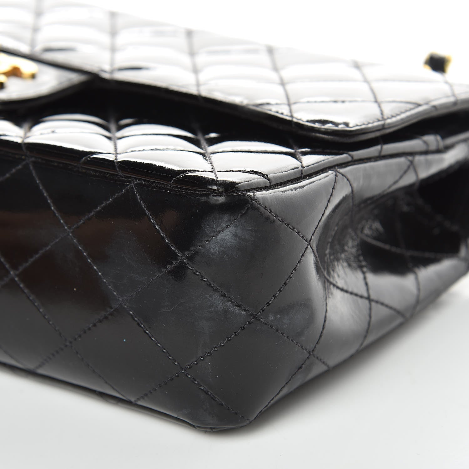 Chanel Patent Quilted Medium Double Flap Black 9 of 18