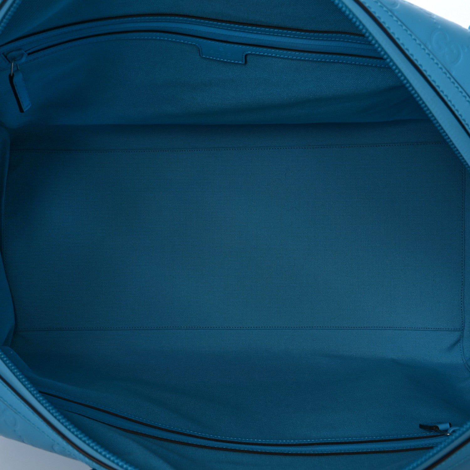 Gucci Rubber Effect GG Embossed Large Duffle Bag Bright Blue 4 of 9