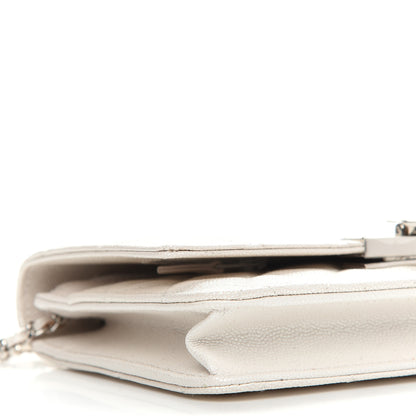 Chanel Iridescent Caviar Quilted Golden Class Wallet On Chain WOC White 9 of 11