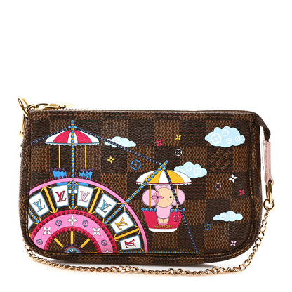 Louis Vuitton Damier Ebene 2020 Christmas Animation Big Wheel Mini Pochette Accessories Rose Ballerine 1 of 6