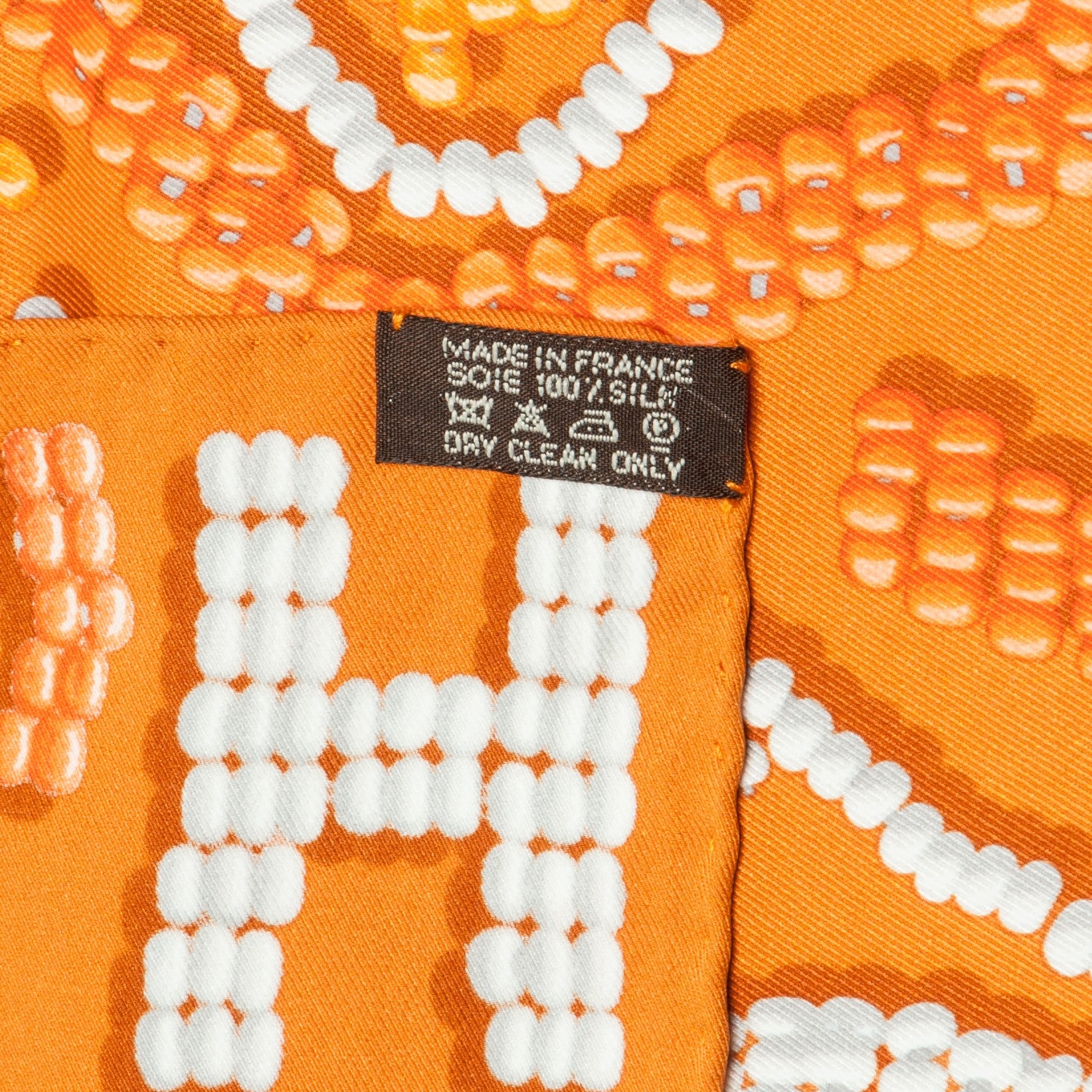 Hermes Silk Kelly En Perles Scarf 70 Orange 4 of 4