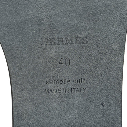 Hermes Calfskin Studded Oran Sandals 40 Black 7 of 10