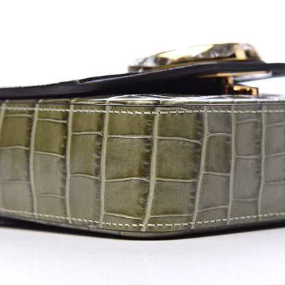 Chloe Calfskin Crocodile Embossed Mini C Double Carry Misty Forest 8 of 10