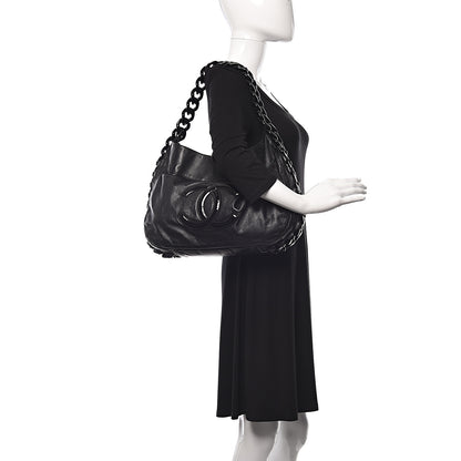 Chanel Calfskin Modern Chain Rhodoid Hobo Black 2 of 12
