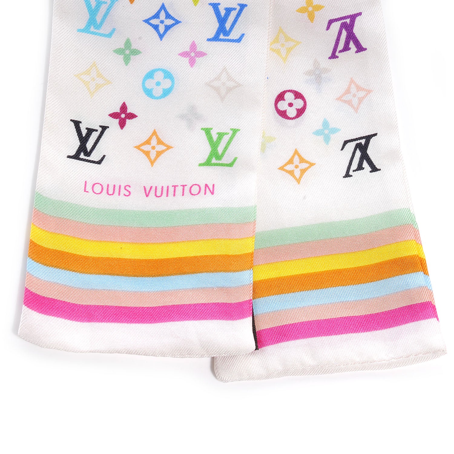 Louis Vuitton Silk Monogram Multicolor Bandeau White 4 of 6