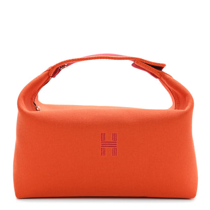 Hermes Canvas Large Bride-A-Brac Pouch Orange Feu Burgundy 1 of 9
