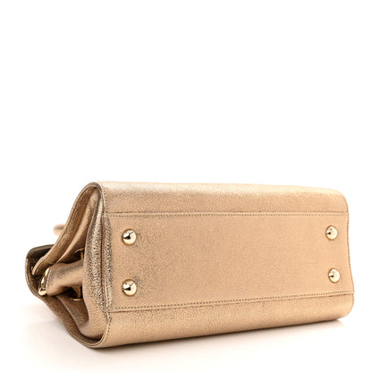 Jimmy Choo Metallic Calfskin Rosalie Satchel Gold 4 of 9