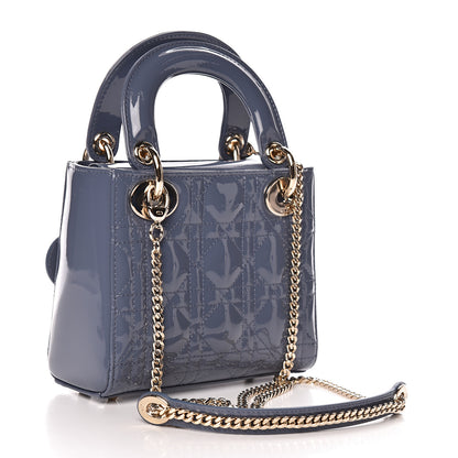 Christian Dior Patent Cannage Mini Lady Dior Light Blue 3 of 9