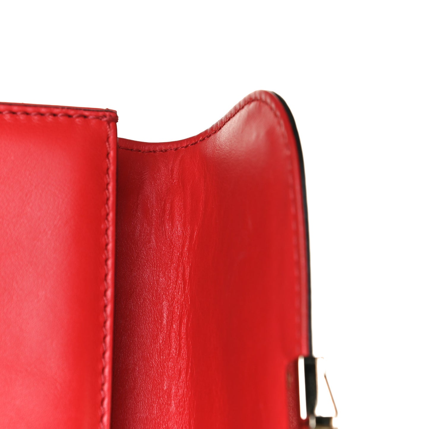Vitello Small Glam Lock Rockstud Flap Red