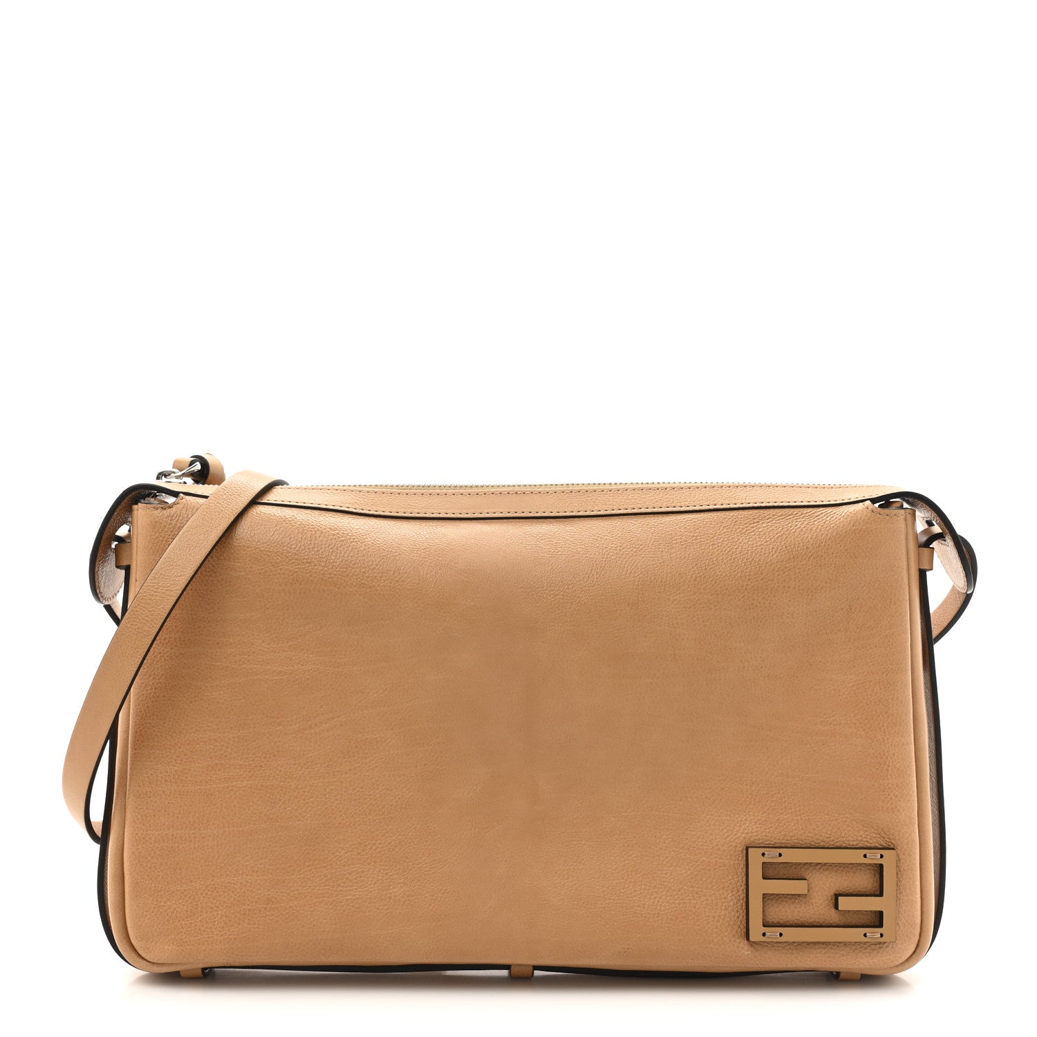 Fendi Vitello Medium Simply Fendi Shoulder Bag Miele Scuro 1 of 12