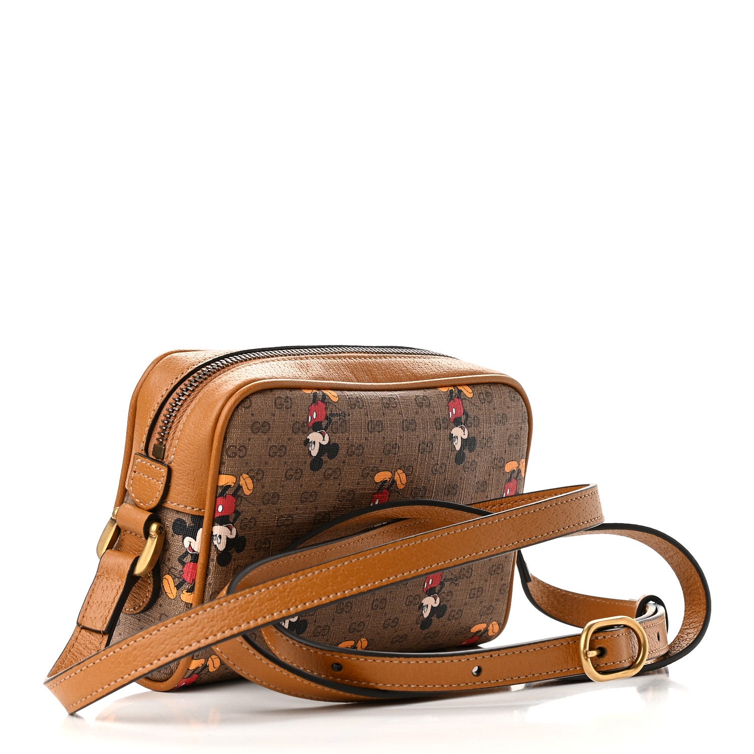 Gucci X DISNEY Mini Vintage GG Supreme Monogram Mickey Mouse Shoulder Bag Beige Vintage Sun Oil 3 of 9