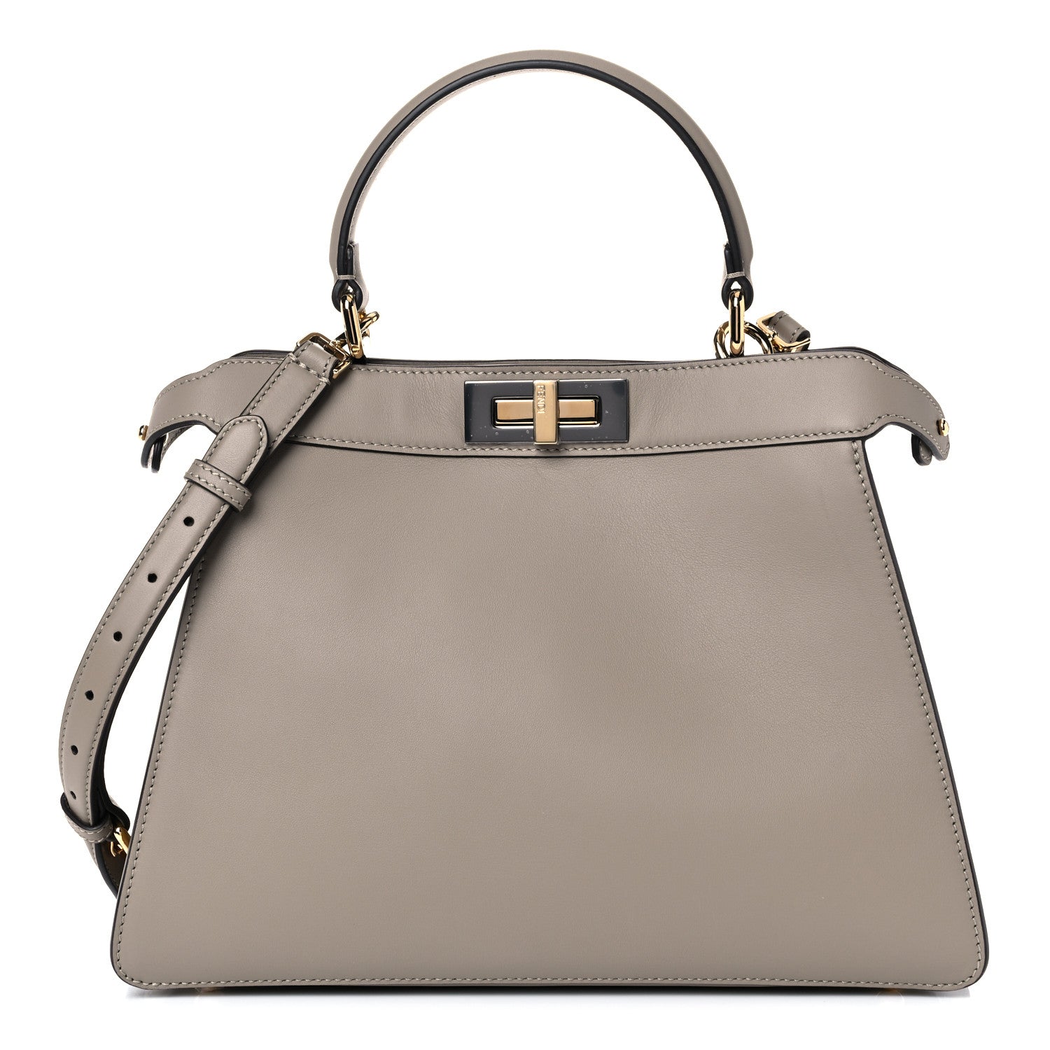 Fendi Vitello Seta Chenille FF Medium Peekaboo I SEE U Satchel Tortora Nuvola 1 of 11