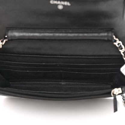 Chanel Patent Quilted Wallet On Chain WOC Black 5 of 16
